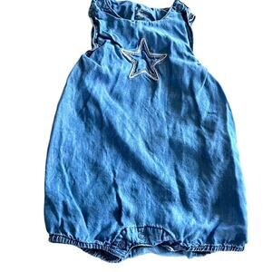 Hust and Claire baby girl denim romper summer one piece size 9 months